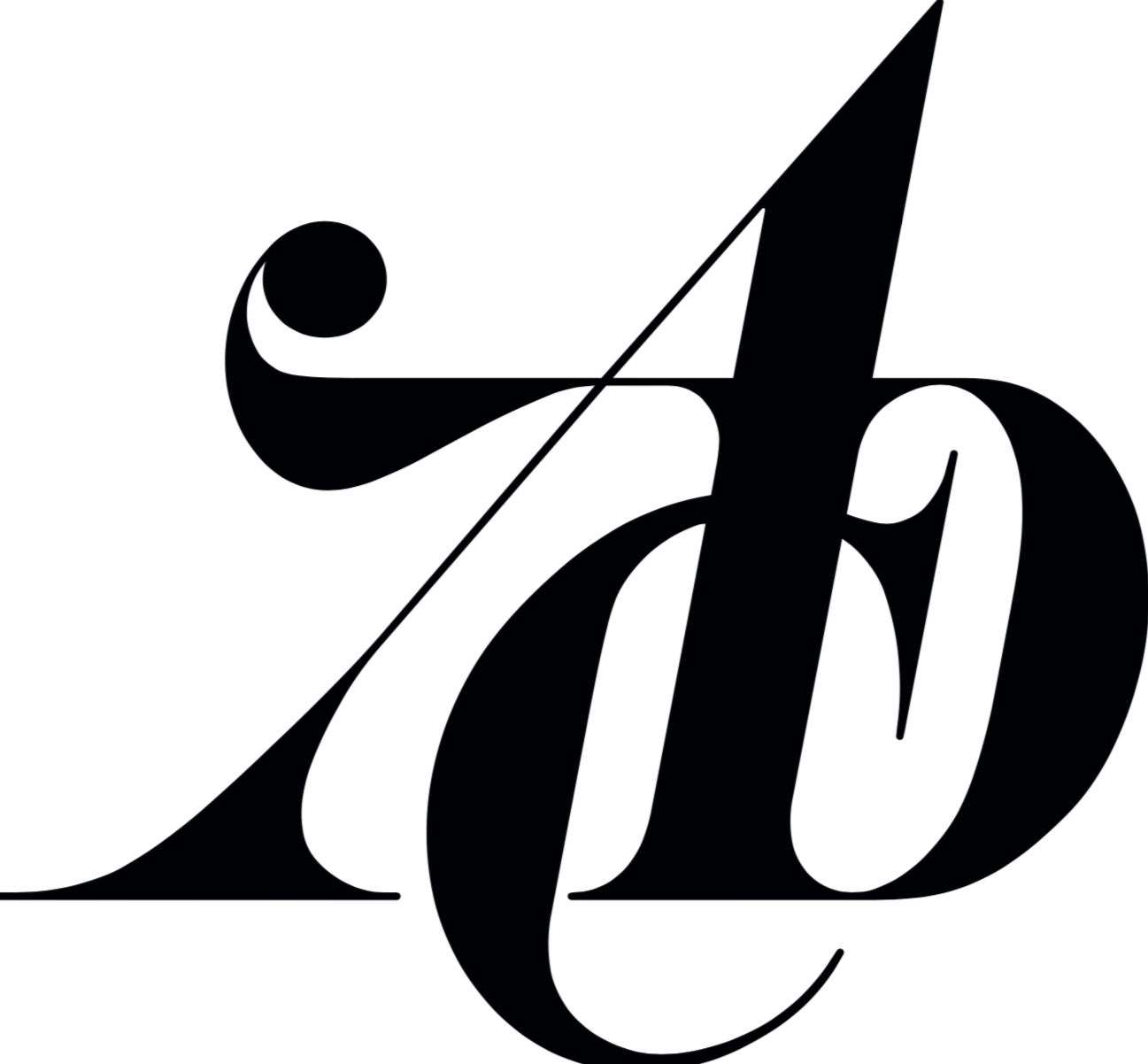 Schwarz-weiße Illustration der Zahl 20 in kalligrafischem Stil auf schwarzem Hintergrund.