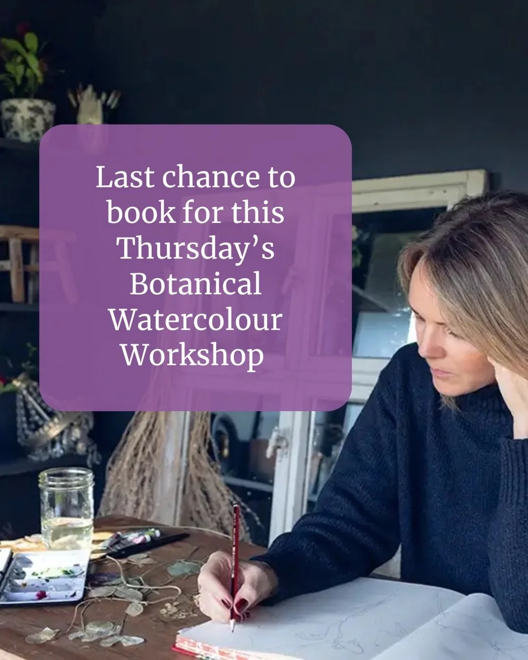 Last chance to book for this Thursday&rsquo;s Botanical Watercolour Workshop. 🎨🌼

If you&rsquo;ve been thinking about trying something creative, this is your chance.

Join botanical artist @gailjonesartist at Manor Hive for a relaxing morning of bo