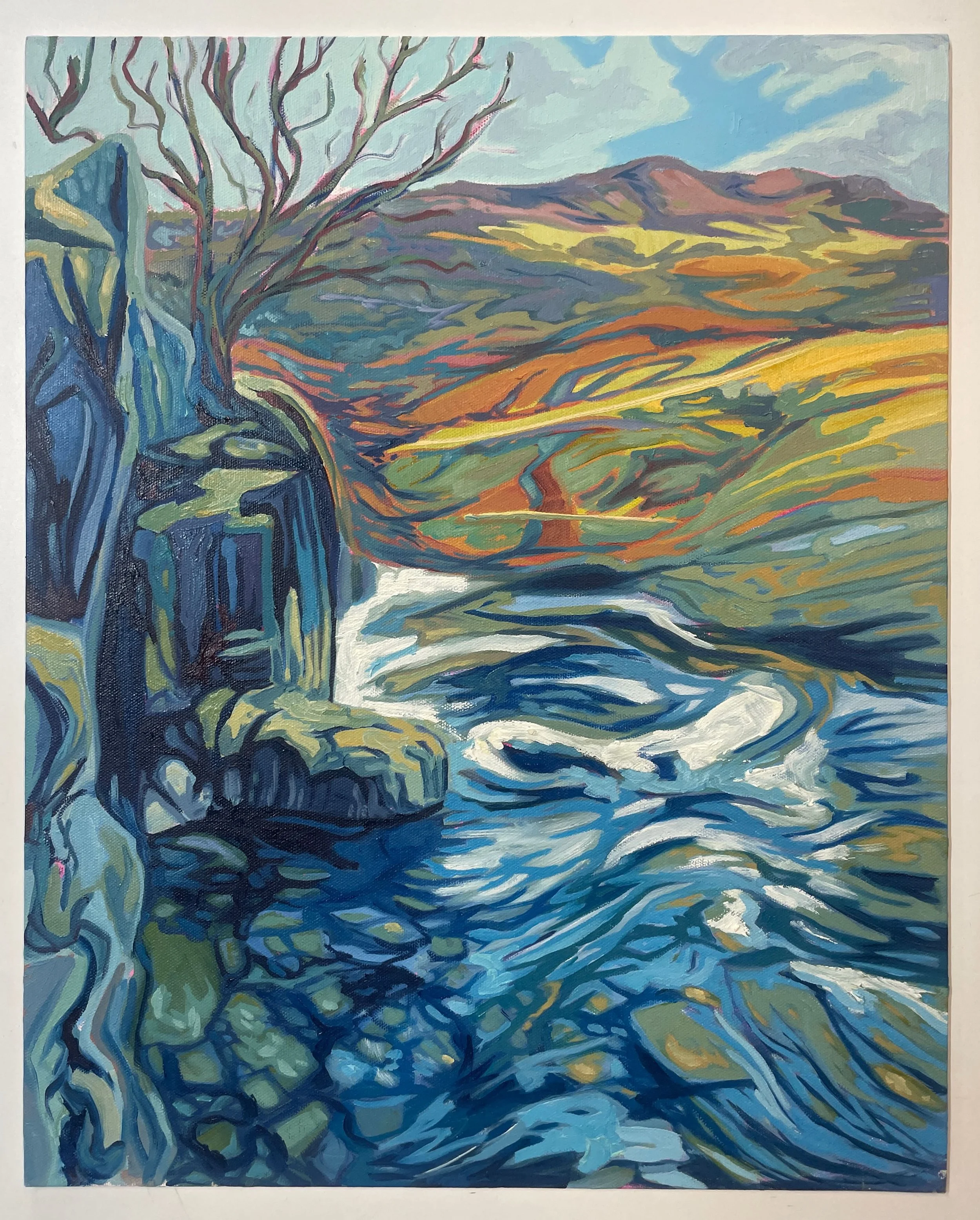 Swirling Snowden Stream, 16” x 20” / 40.6 × 50.8cm, Oils on canvas-board, 2026