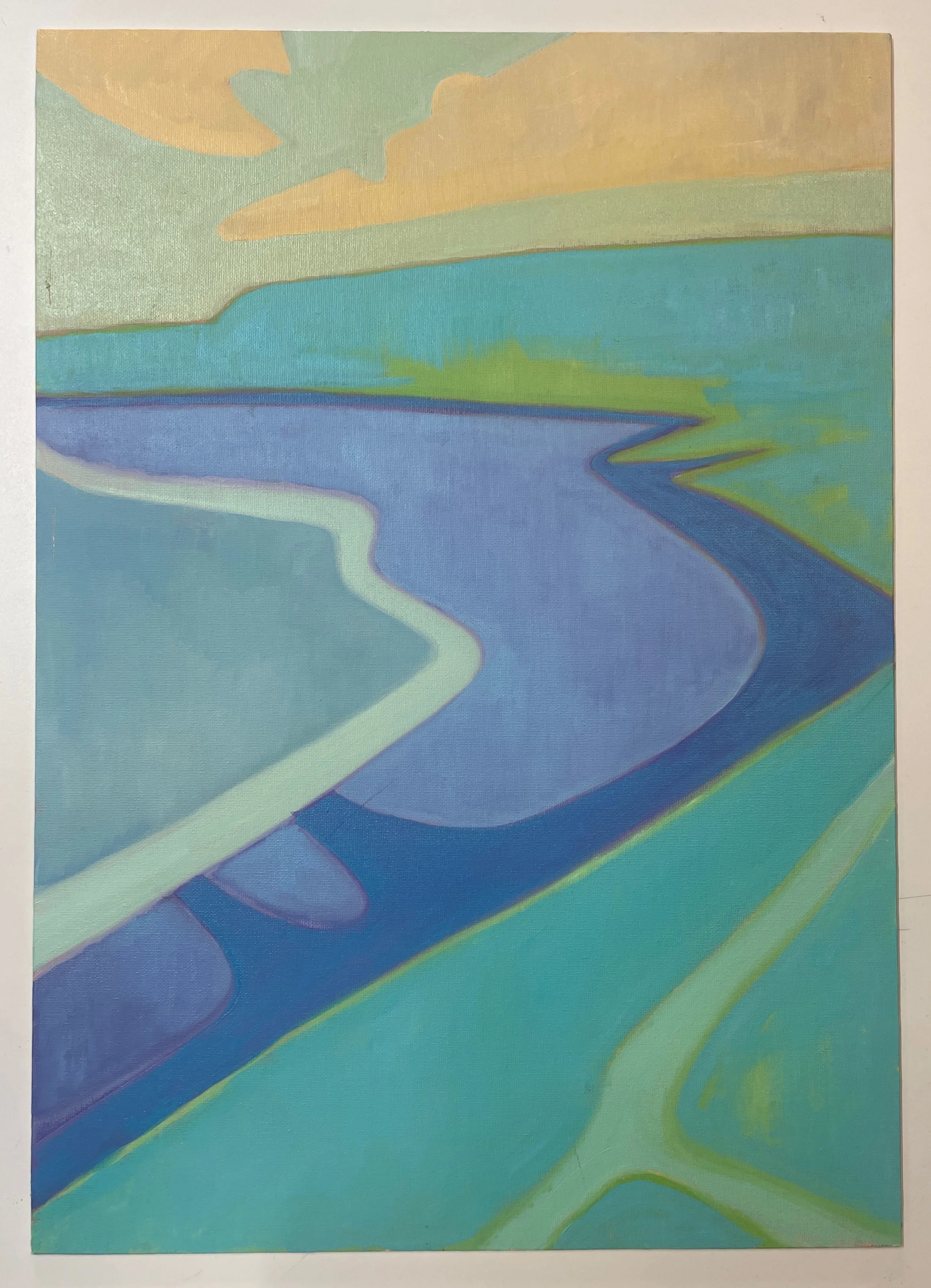 Retreating Tide at Newgale, 16.5" x 23.5" / 42 x 60cm, Oils on canvas-board, 2026