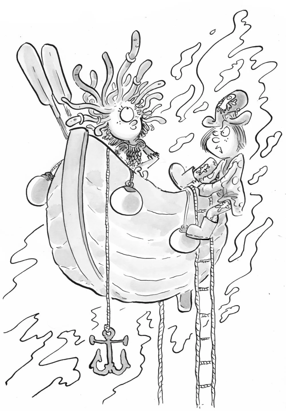 Interior illustration from "Aliens Stole My Grandad".