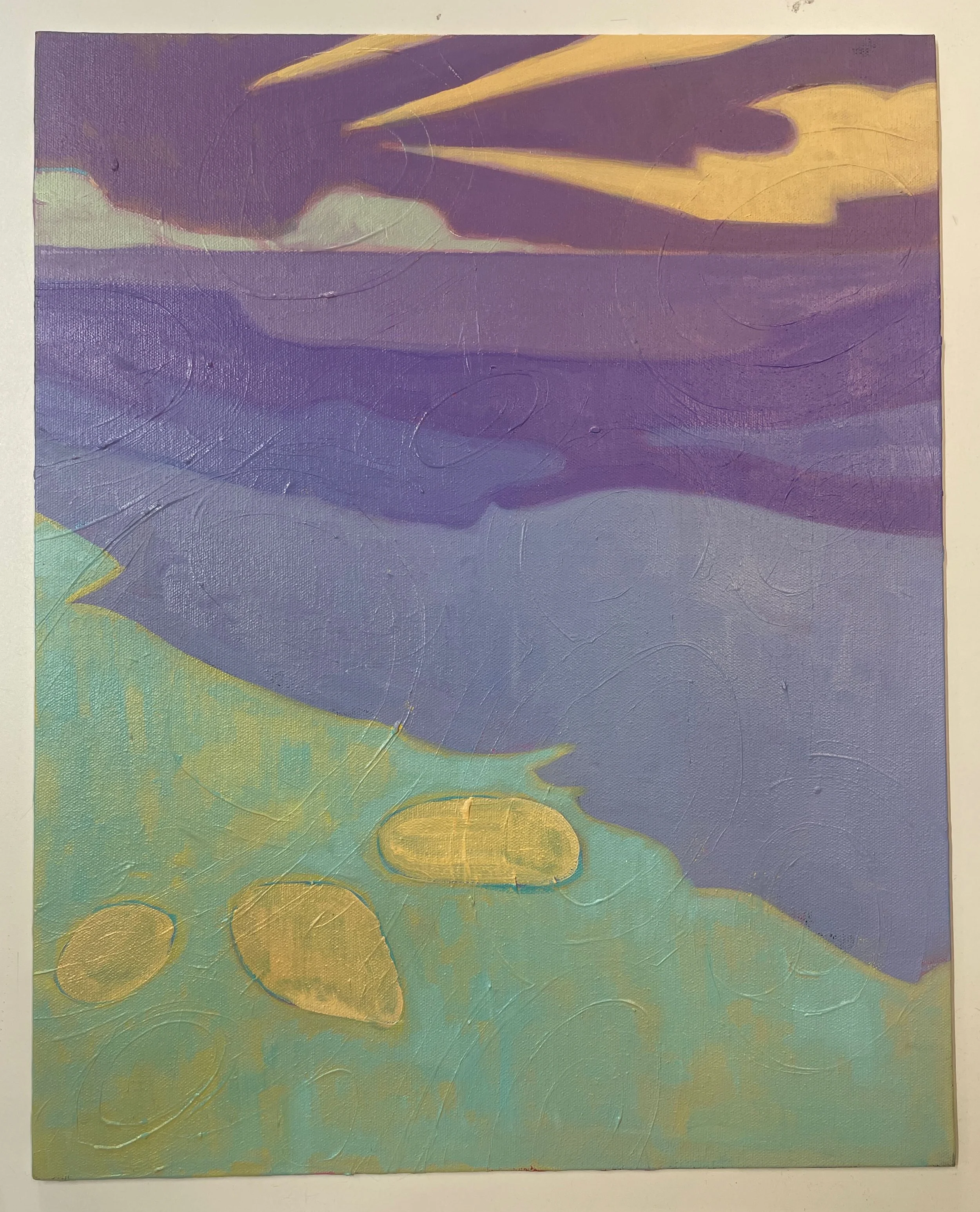 Three Clouds, 16” x 20” / 40.6 × 50.8cm, Oils on canvas-board, 2026