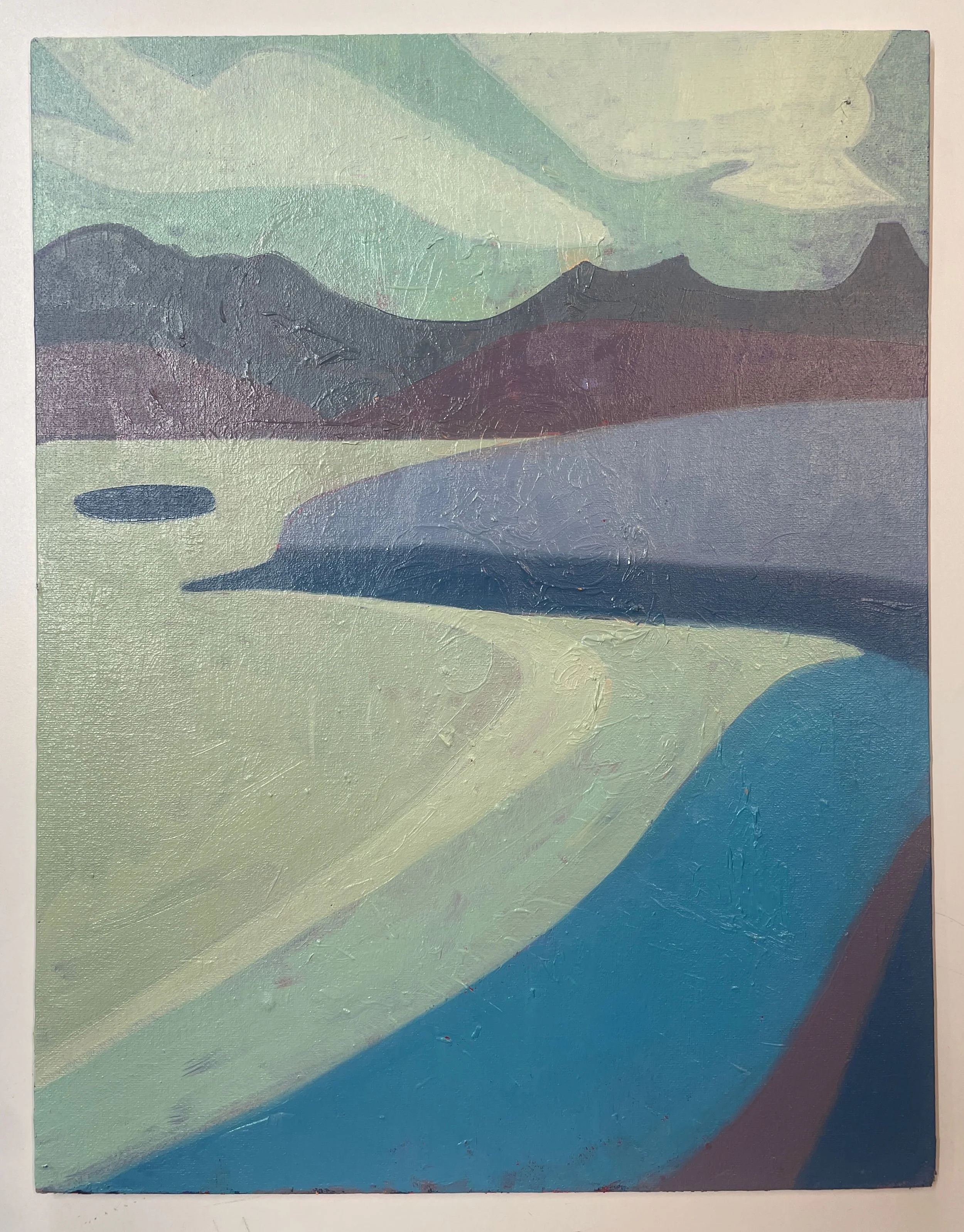 Lone Rock at Garvie Bay, 14" x 18' / 35.5 x 45.75cm, Oils on canvas-board, 2026