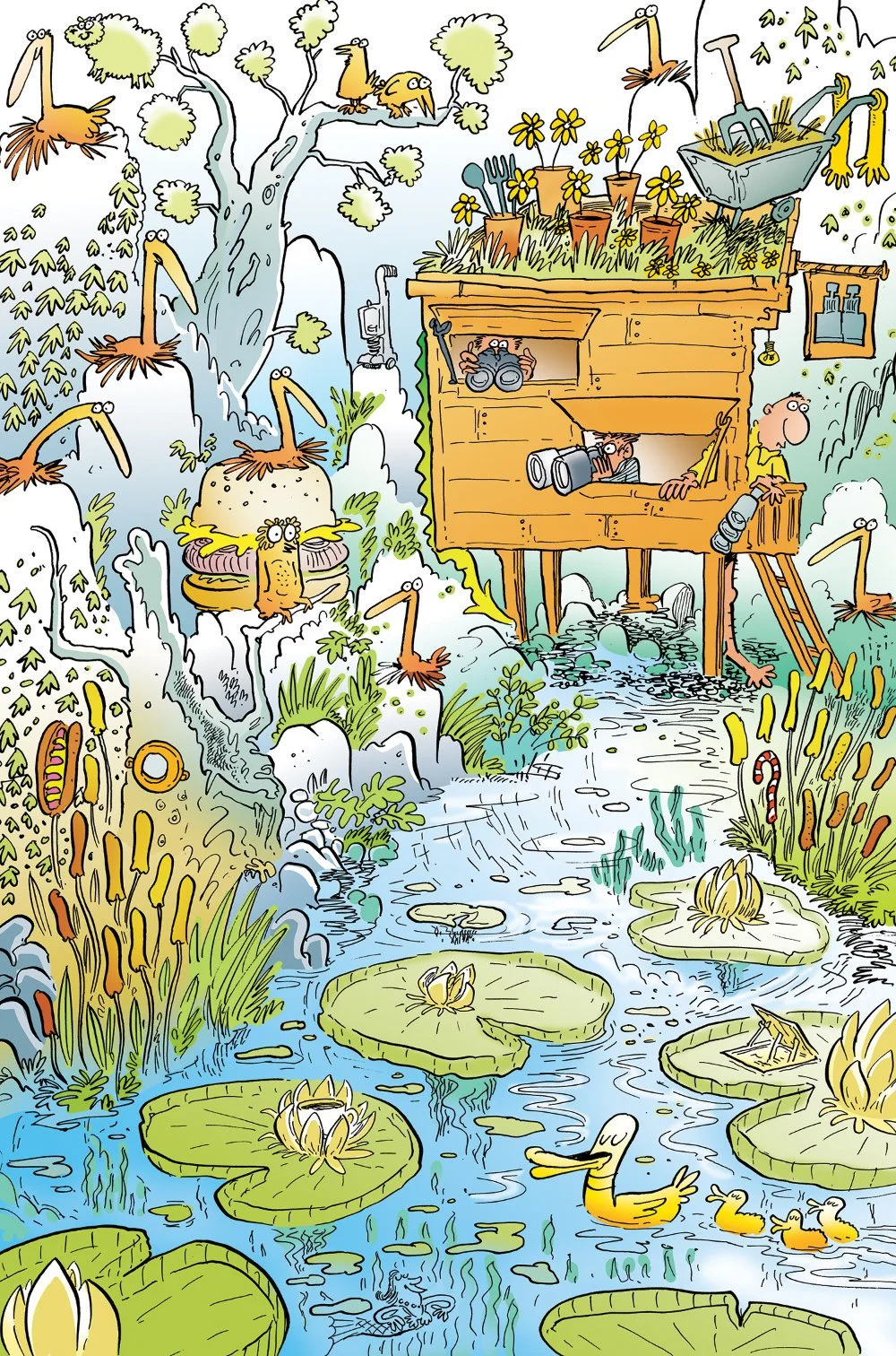 Anomalie Puzzle Cartoon - Ducks on the pond.