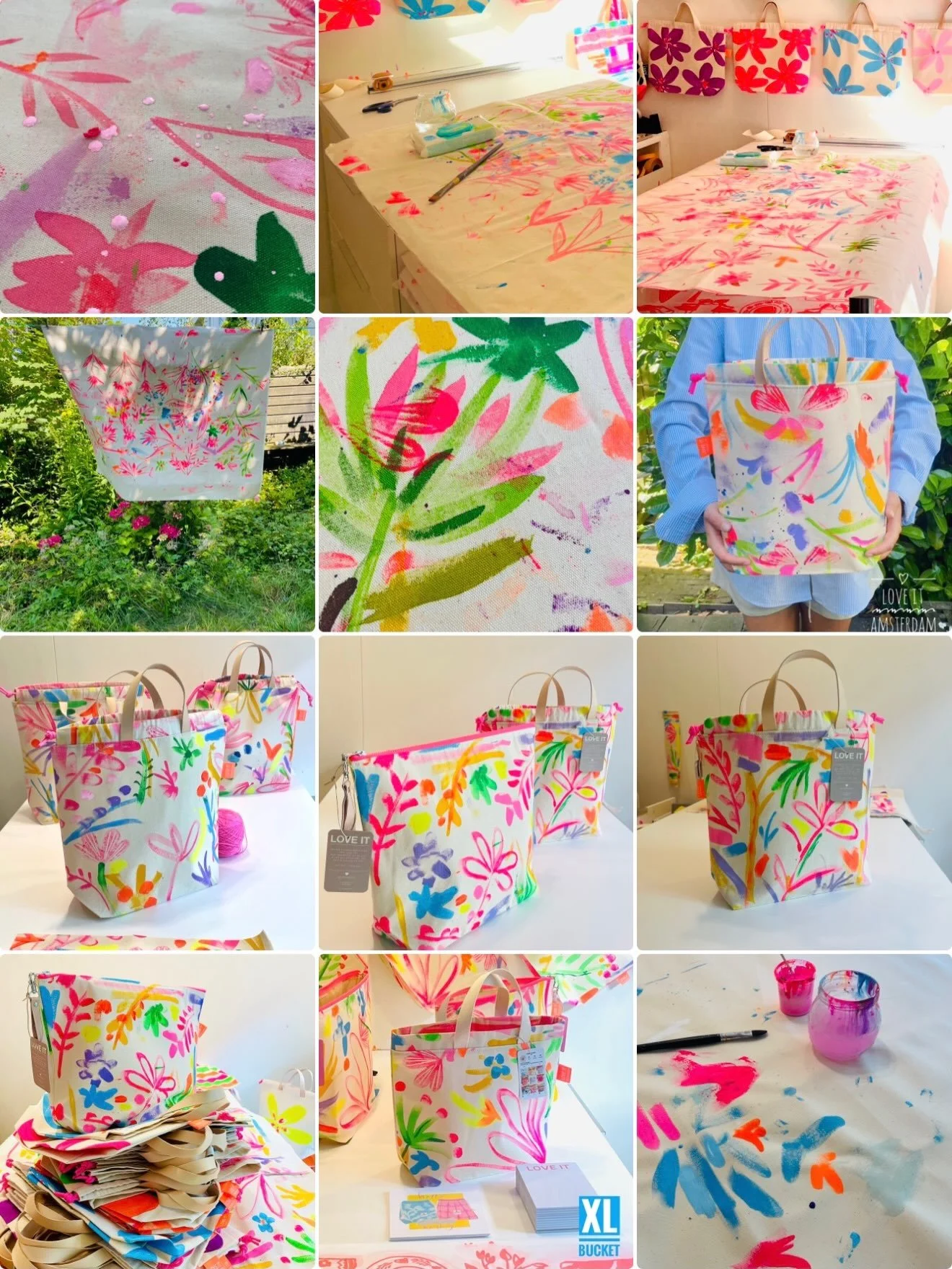 Hello Drop Cloth&rsquo;s🌈 Maybe you can find yours in this overview. The start is a big piece of underlayment canvas where i clean the brushes after painting. The fun thing is to add random painted flowers and leafs on it. When i see this i overview