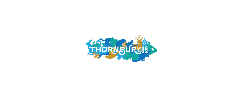 Thornbury 183 logo with a multicolored, abstract background design.