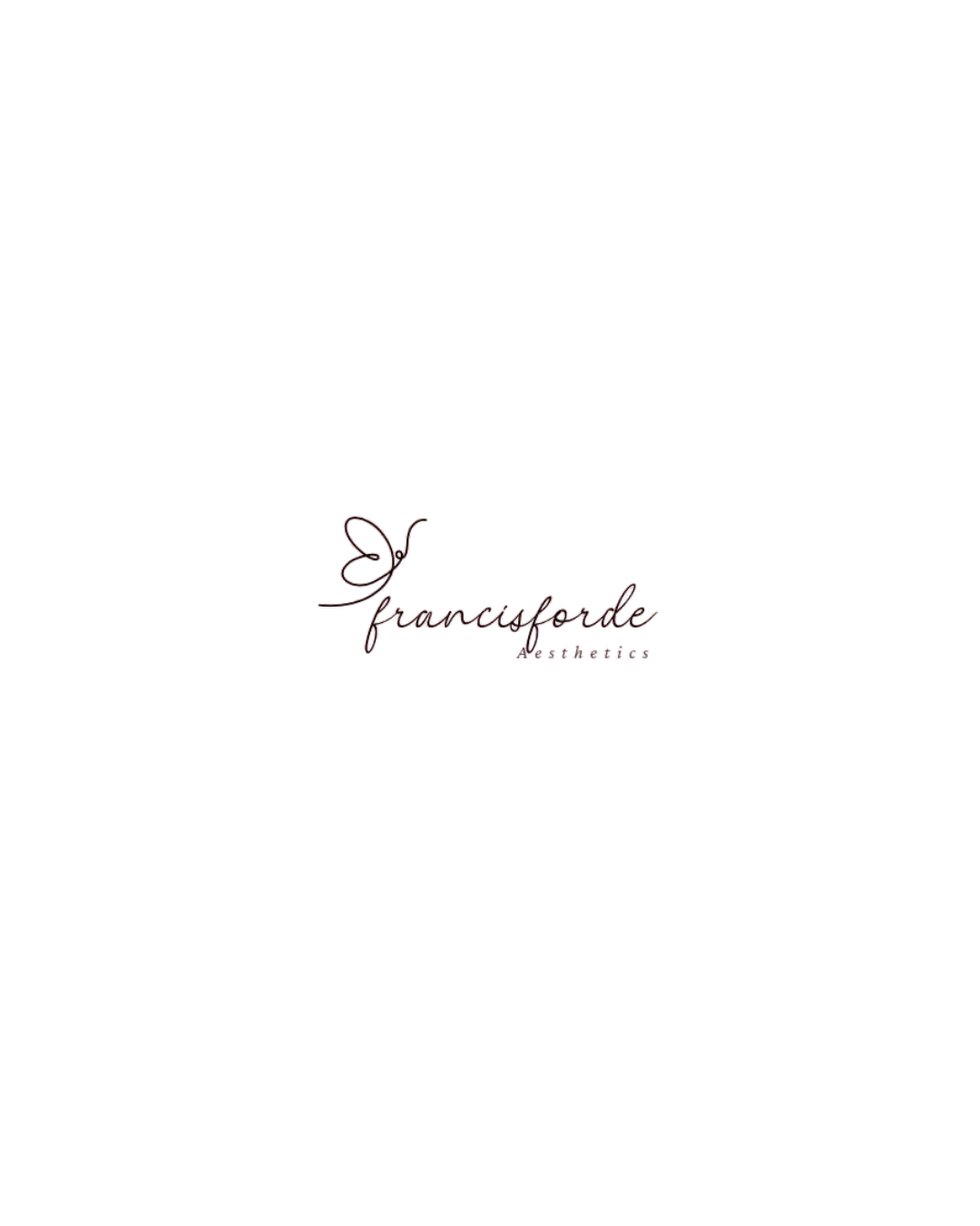 Black background with the logo for 'Francisco's Boutique' in cursive burgundy text, featuring a simple butterfly graphic.