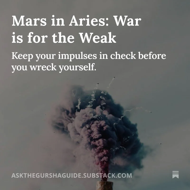 This is not the season to lose your cool or start battles you can&rsquo;t finish. Read more about how to save your relationships from unnecessary conflict &amp; why this is the perfect time to start a new workout challenge in this week&rsquo;s Substa