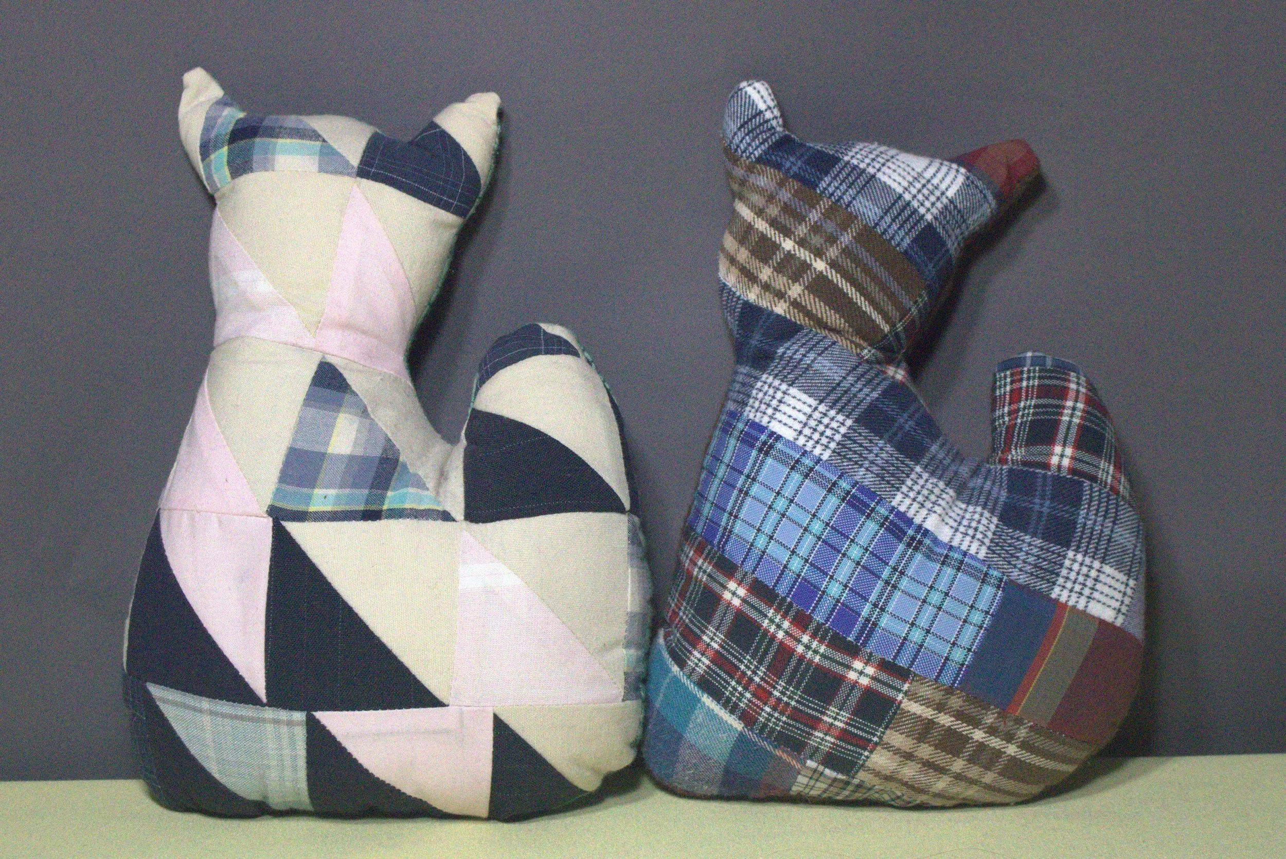 Charming Quilted Cat Stuffed Companions