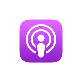Podcast icon with a purple background and white microphone symbol