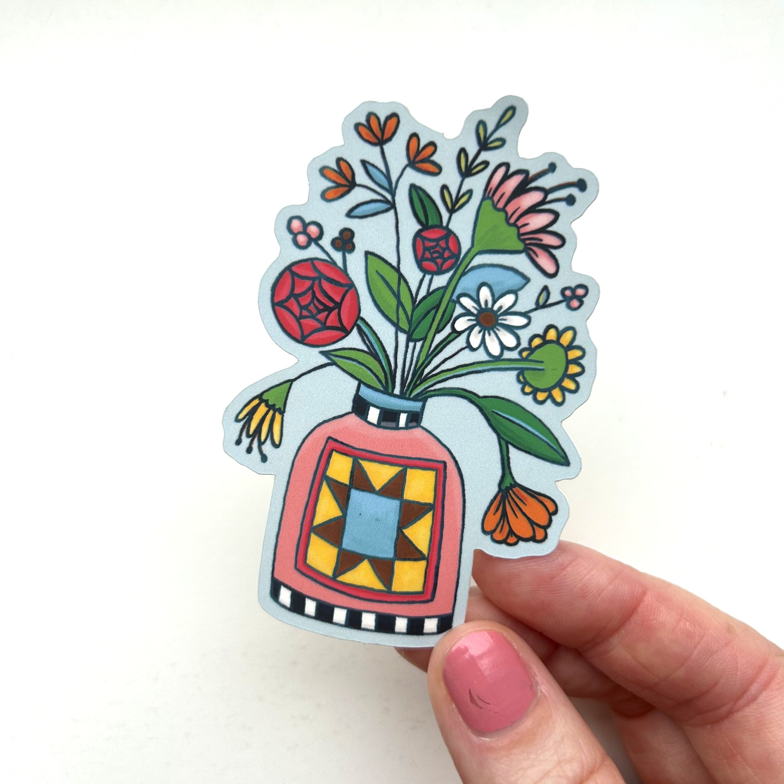 Quilt Vase Sticker