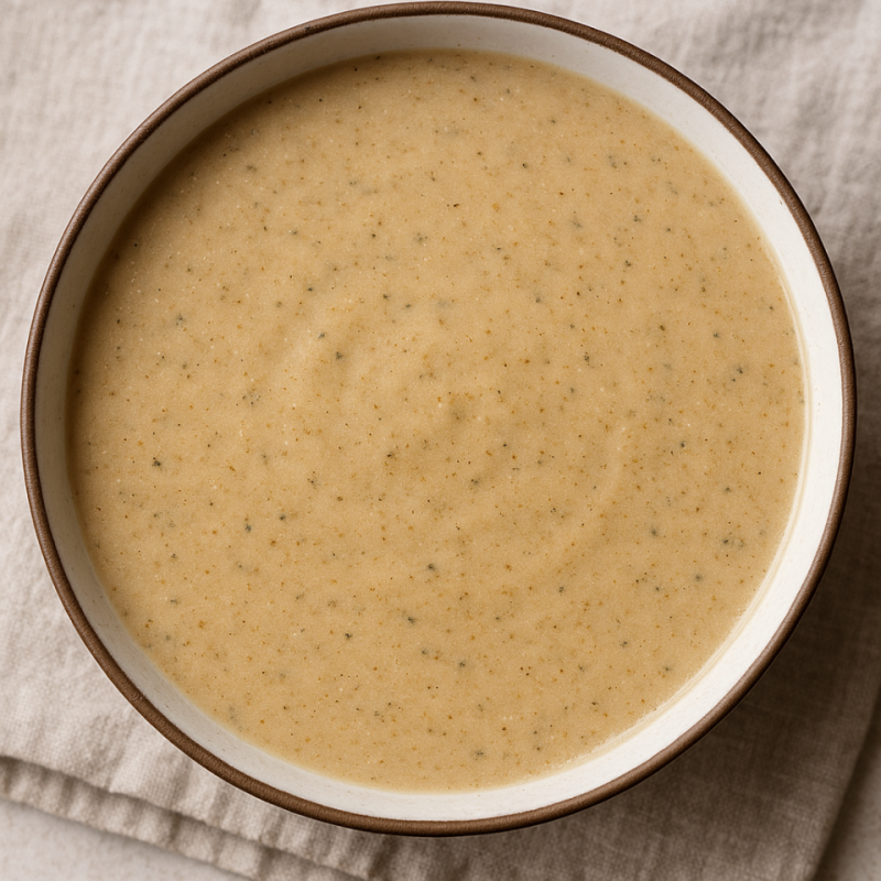 Walnut Cream Soup with Pear & Sauvignon Blanc