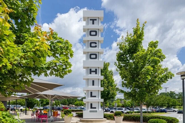 The "Toco HIlls" sign in the Toco Hills Neighborhood, Atlanta Georgia

