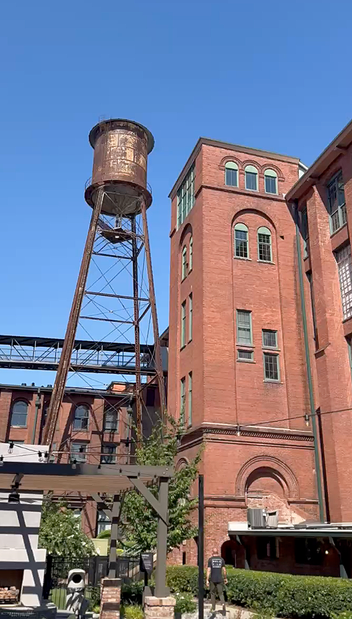 the water tower at The Stacks in Cabbagetown, Atlanta