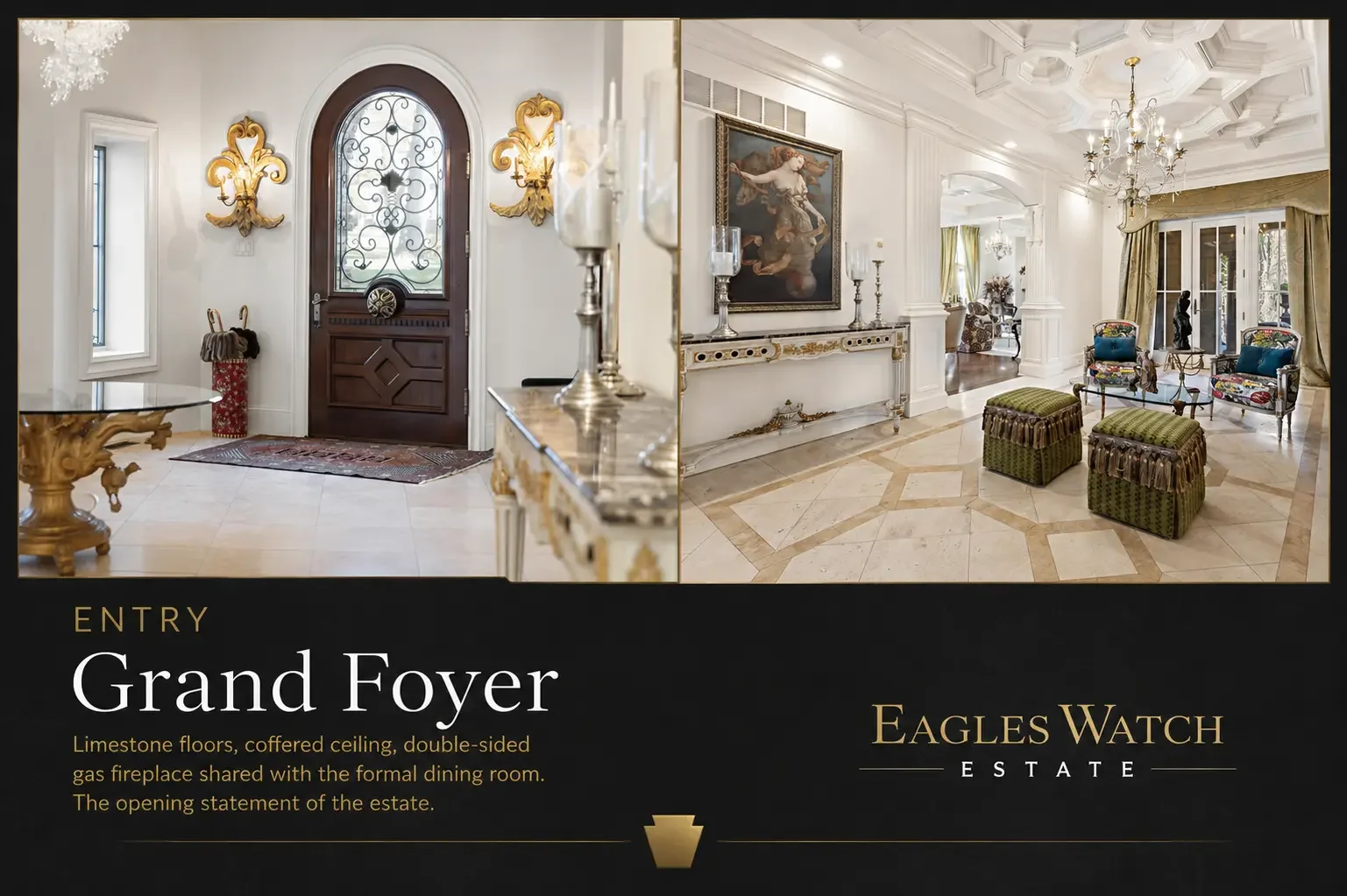 3080 paper mill rd huntingdon valley pa entry grand foyer limestone floors coffered ceiling 16600 sq ft mansion montgomery county pa