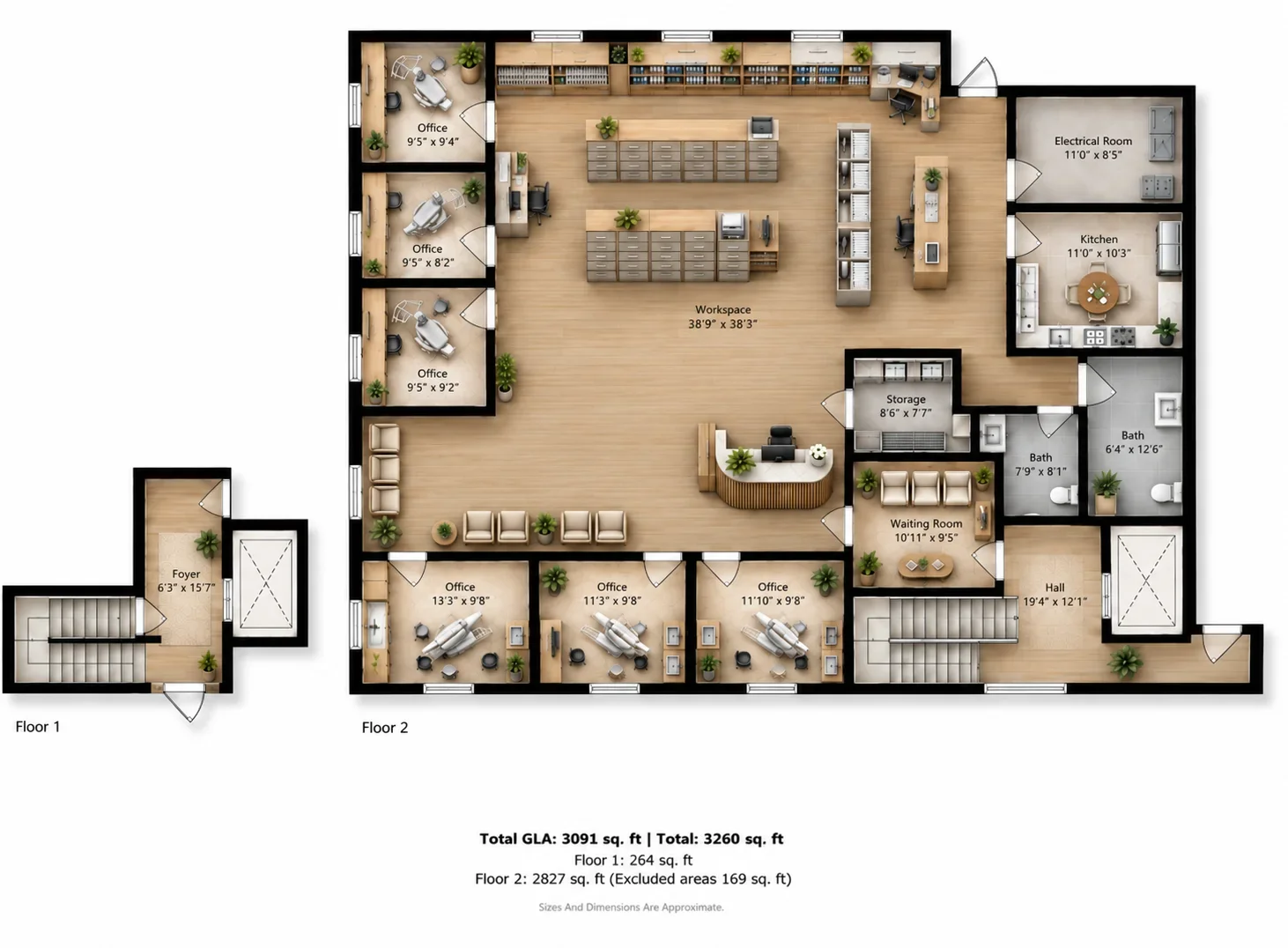 Dentist Office Floor plan for a dental practice oral care specialist office layout