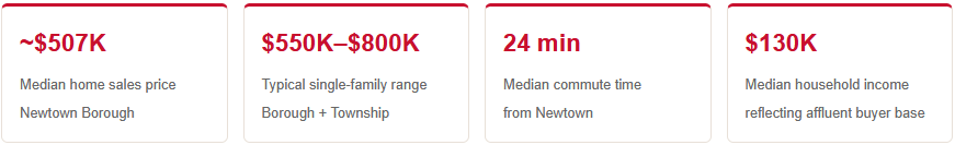 Newtown  PA Housing Market Statistic April 2026