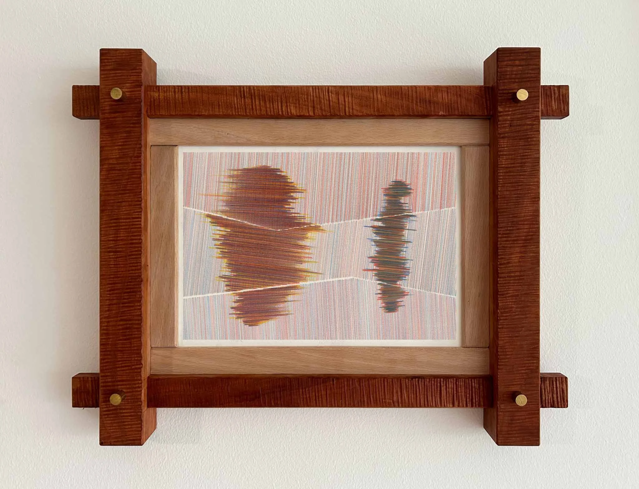 Light Blue, Royal Purple & Orange Shapes with Scar - 2024 - color pencil on archival paper - 210x297mm (385x500mm framed)
