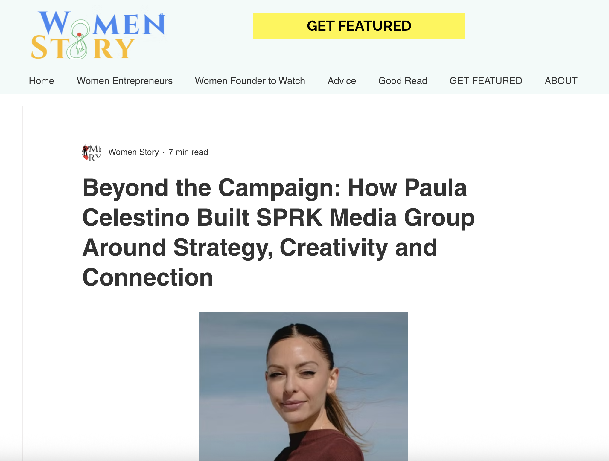 Paula Celestino, Founder of SPRK Media Group, Featured in Women Story