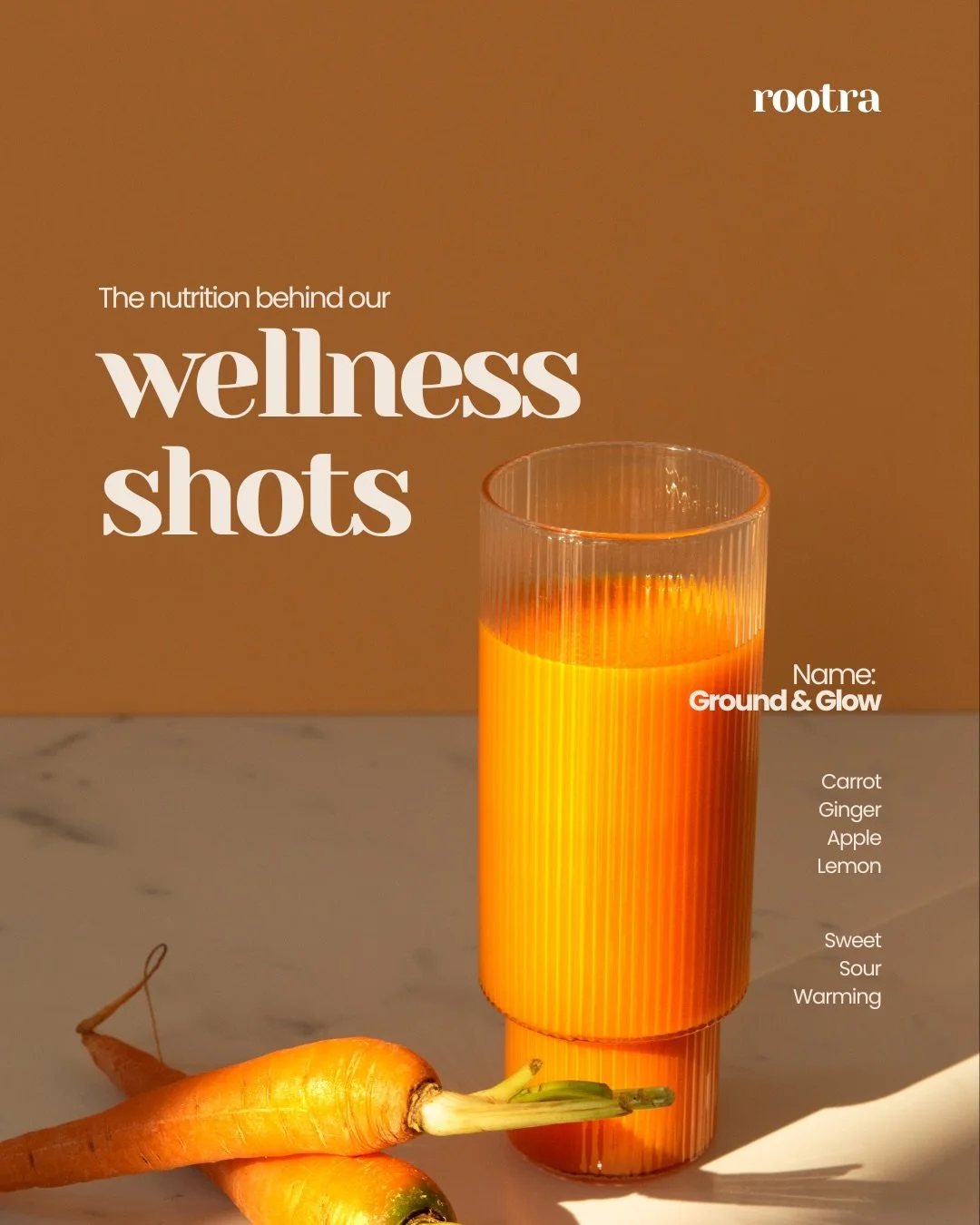 Our newest wellness shot blend, Ground &amp; Glow.

Sweet, sour and warming on the palate whilst nourishing the body and aiding recovery. 

The perfect way to finish our Rootra:Reset practice.

We will be serving this free, delicious shot on Monday 2