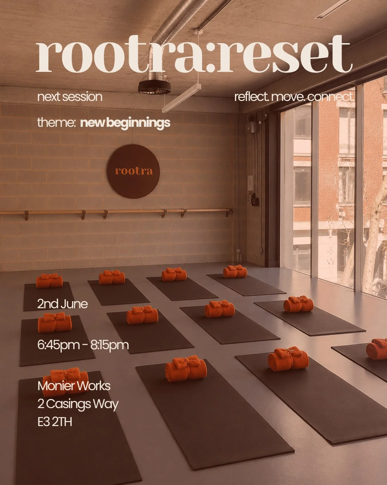 One week until we welcome you into our new space!

To honour our move to Hackney Wick &amp; the first week of summer (🎊) we will be holding a theme of New Beginnings.

This theme will be running through the vinyasa yoga flow, the guided meditation a
