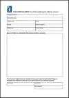 A blank form with fields for name, date, and other details, and a large empty space for additional information or notes.