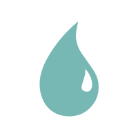 A blue water droplet icon with a smaller cutout droplet inside.
