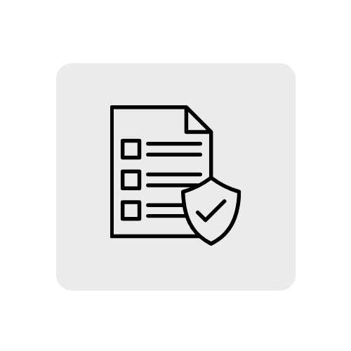 Checklist with shield icon indicating security or verification.