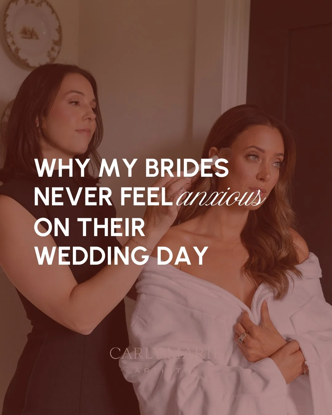 anxious energy is not the vibe for your wedding day​​​​​​​​
​​​​​​​​
The vibe I create for you is calm, collected &amp; confident​​​​​​​​
​​​​​​​​
I ensure this by ​​​​​​​​
💗 organizing your morning timeline​​​​​​​​
💗 curating a look that you love 