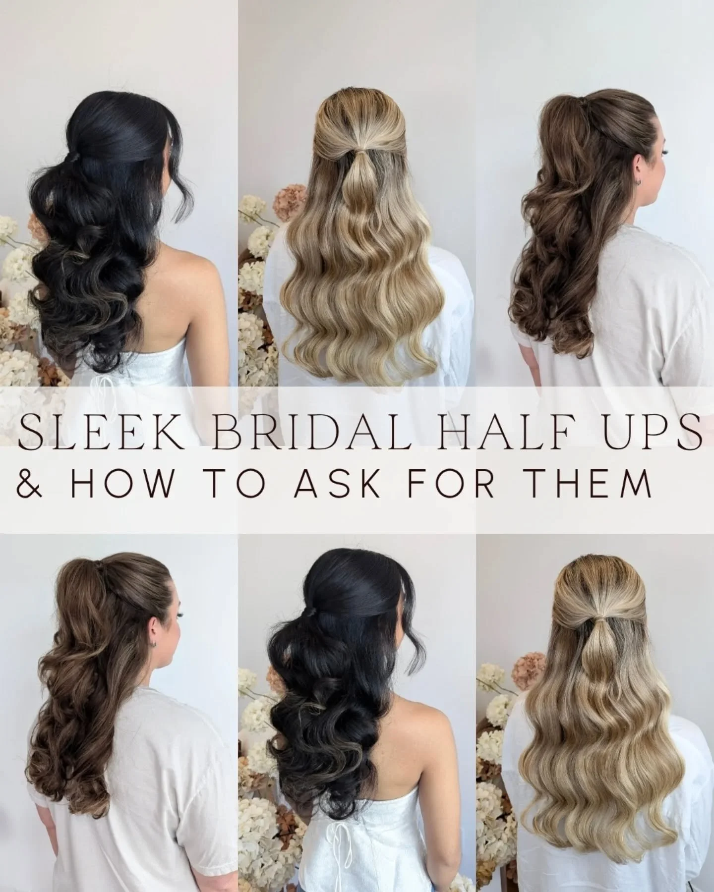 3 sleek bridal half up half down hairstyles for you to save!

These are perfect for brides that:
🤍 want to wear their hair down but don't want it in their face
🤍 Brides that are getting married in the early spring or fall
🤍 Brides that want a litt
