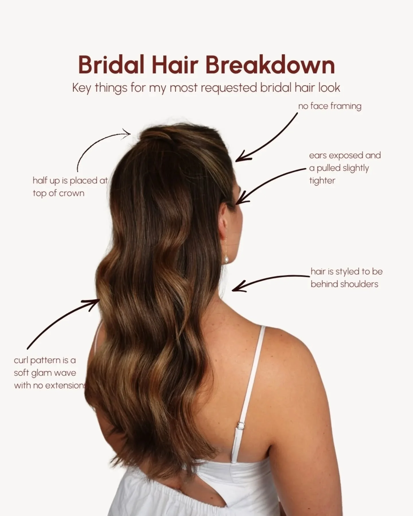 Your half up half down bridal hair breakdown for you to save!

This bridal hairstyle is perfect for brides who want
🤍 to wear their bridal hair down but keep it out of their face
🤍 Want something soft with a quiet wow factor
🤍 Want a soft snatch e