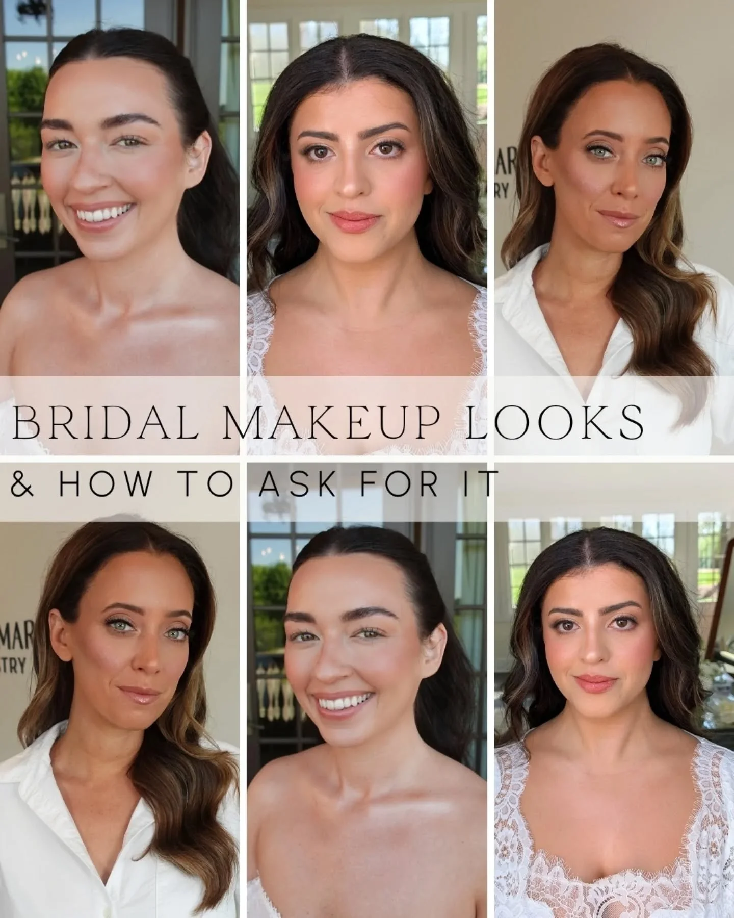 Some of my top requested bridal makeup looks for 2026 for you to save so you know how to ask for the look you want 

Swipe to learn how to ask for 
🤍 A soft cinnamon flush
🤍 A bright blushy peachy makeup look
🤍 A sculpted cool toned makeup look 

