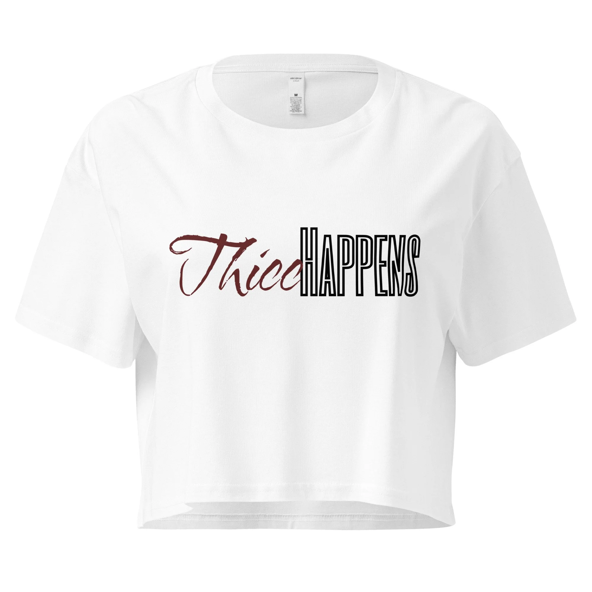 THICC Happens White Crop Top