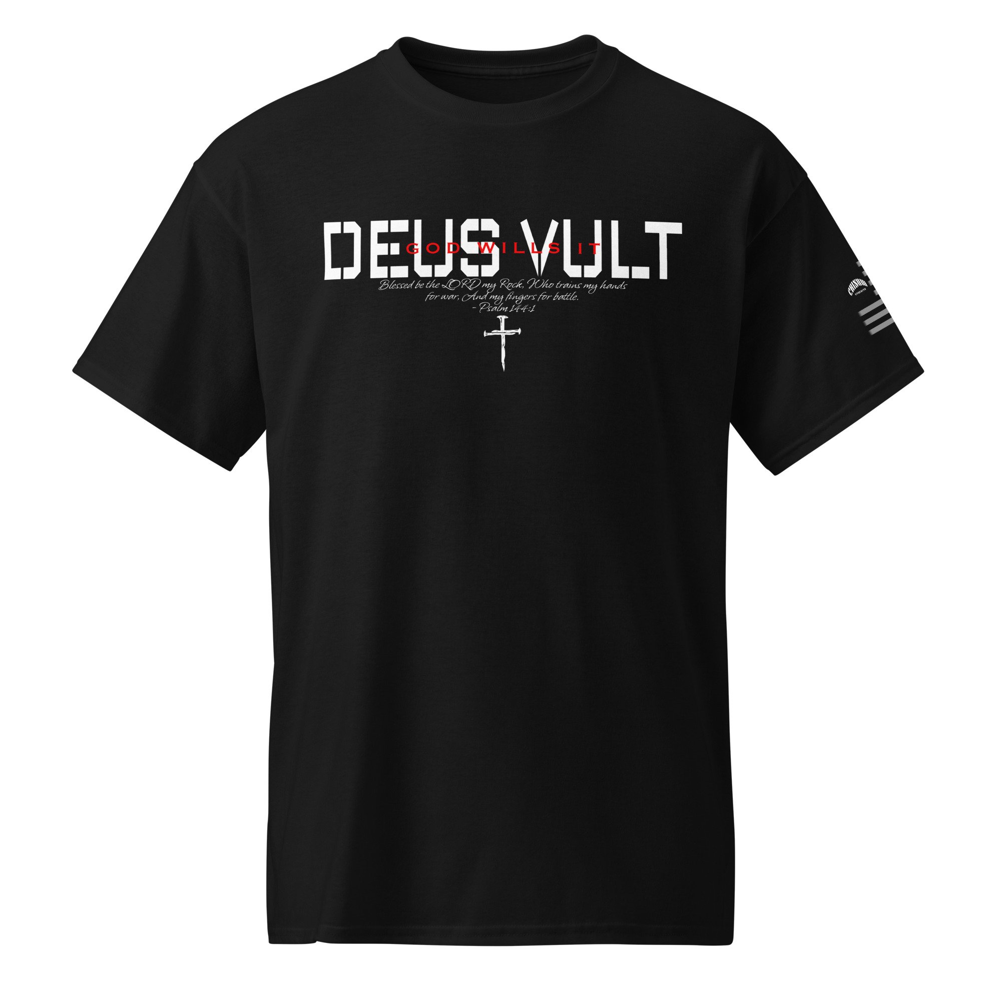 Chisum Strength Deus Vult Psalm 144:1 T-Shirt
