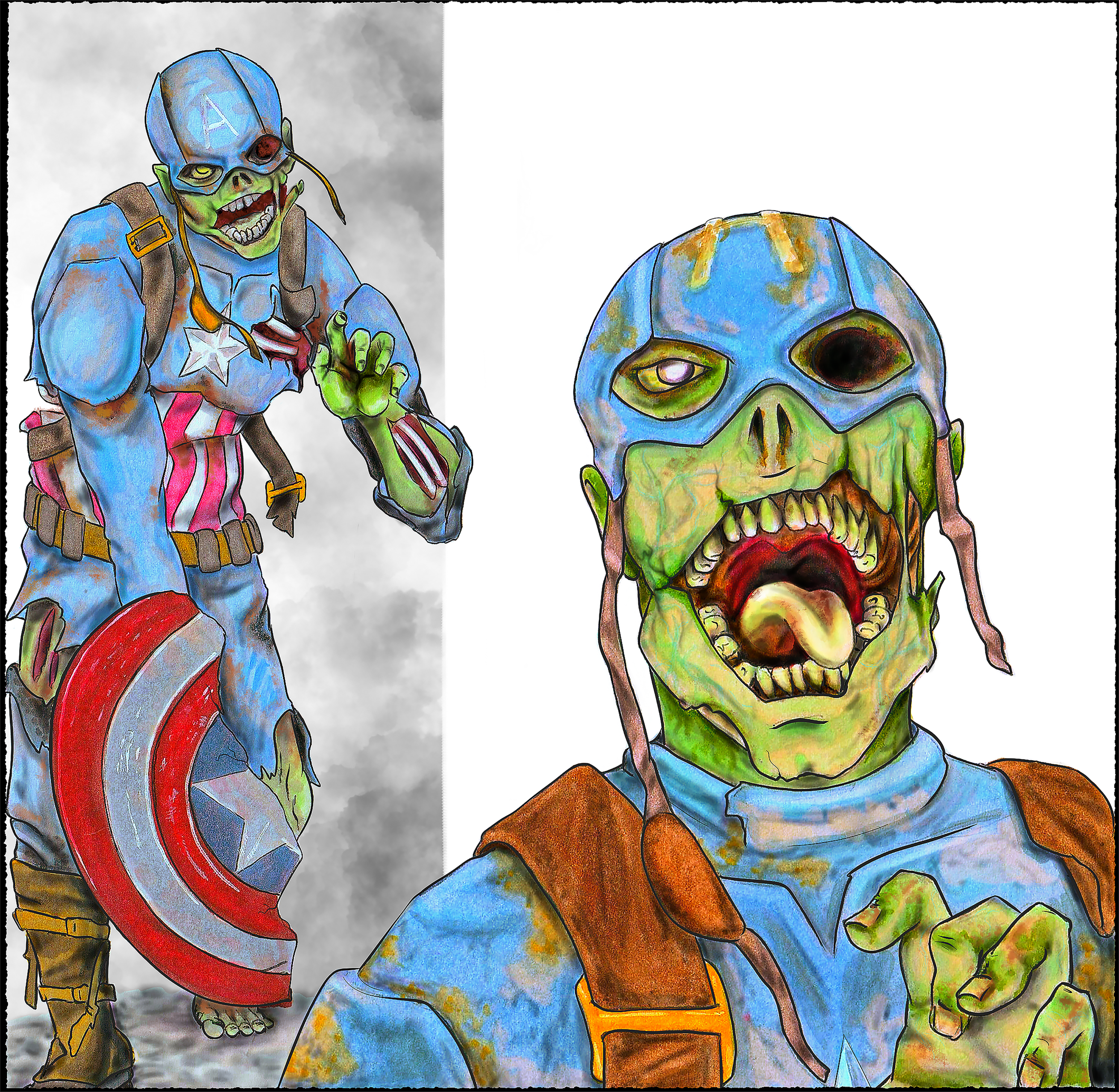 Zombie Soldier Digital Art Print – Epic Undead Hero Download