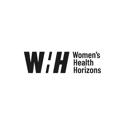 Logo of Women's Health Horizons with bold letters WHH and text to the right that says Womens Health Horizons.