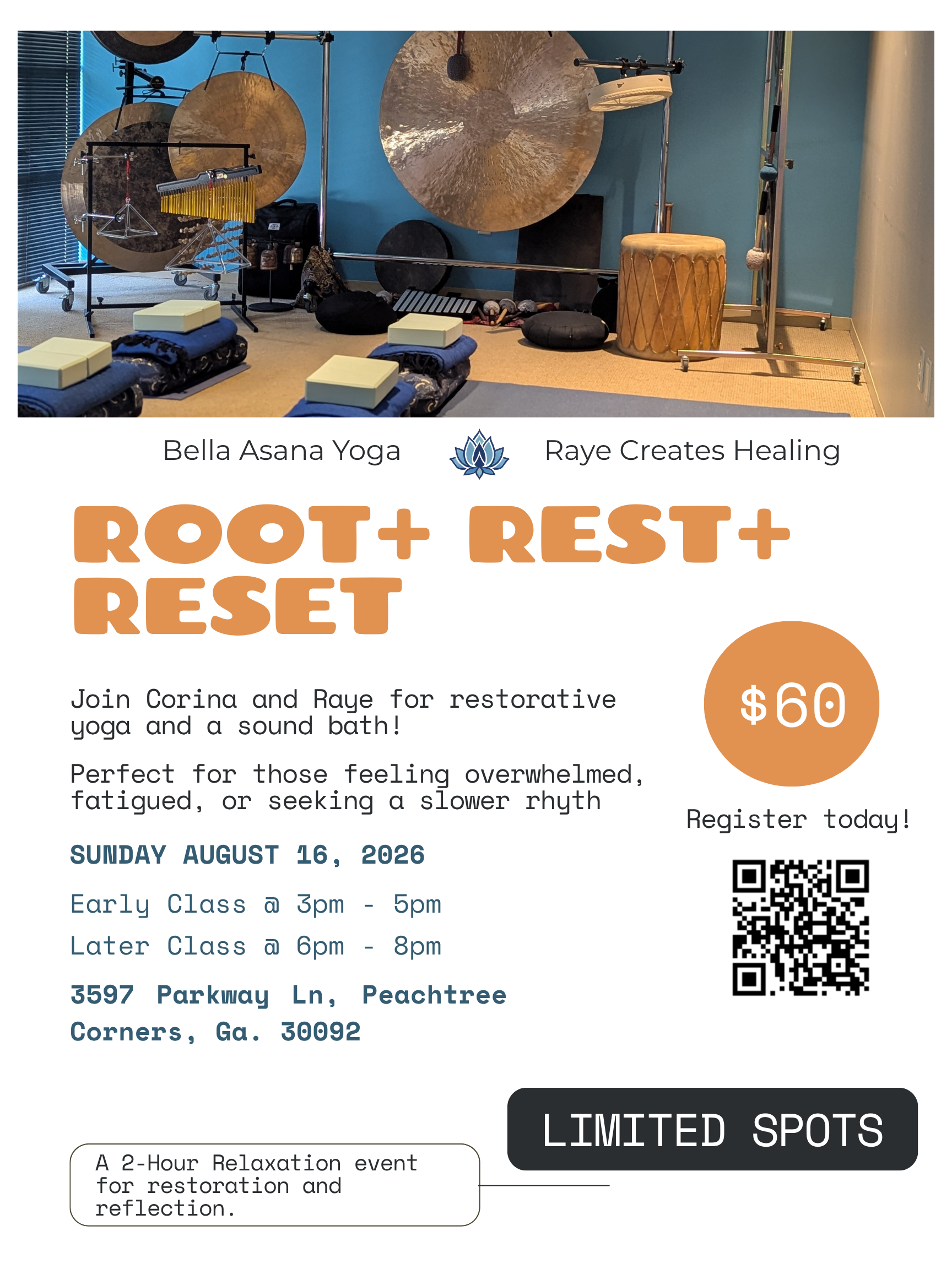 8.16.26 Yoga & Sound: Root + Rest + Reset @ 3pm