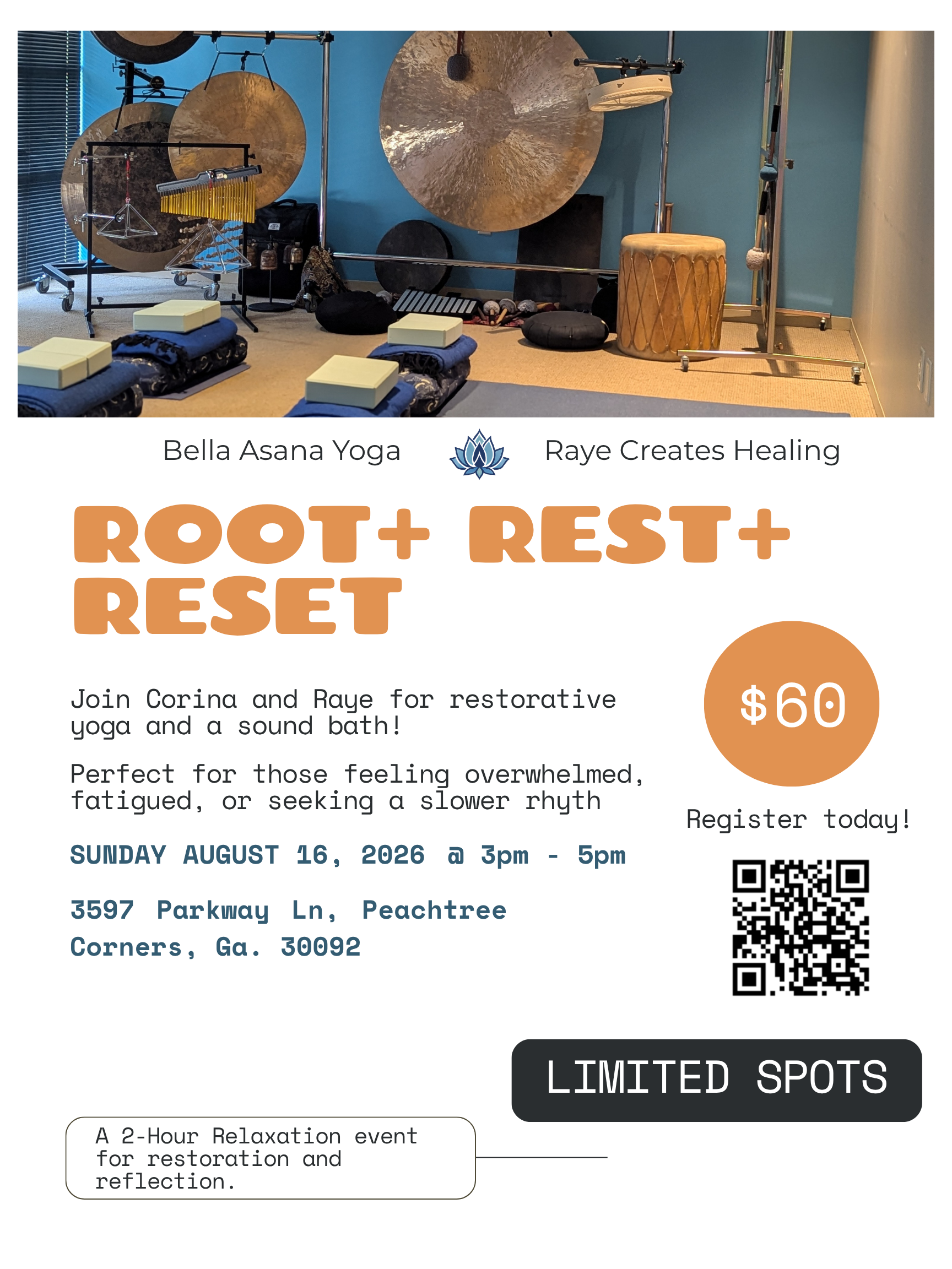 8.16.26 Yoga & Sound: Root + Rest + Reset @ 3pm