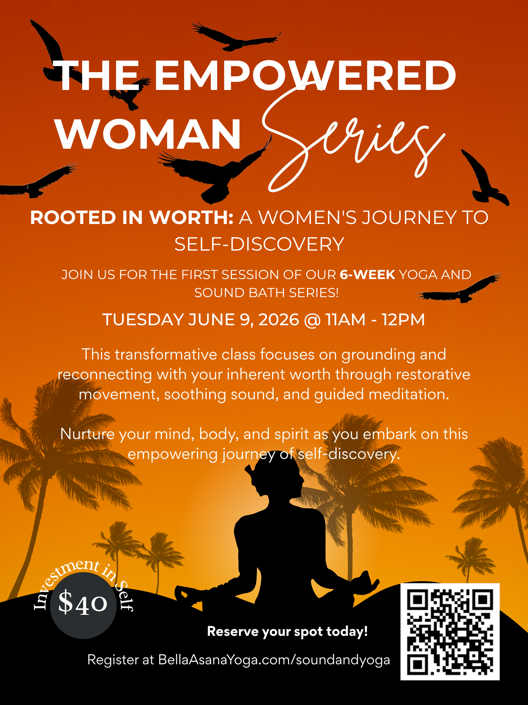 6.9.26 Yoga + Sound: The Empowered Woman Series  @ 11am
