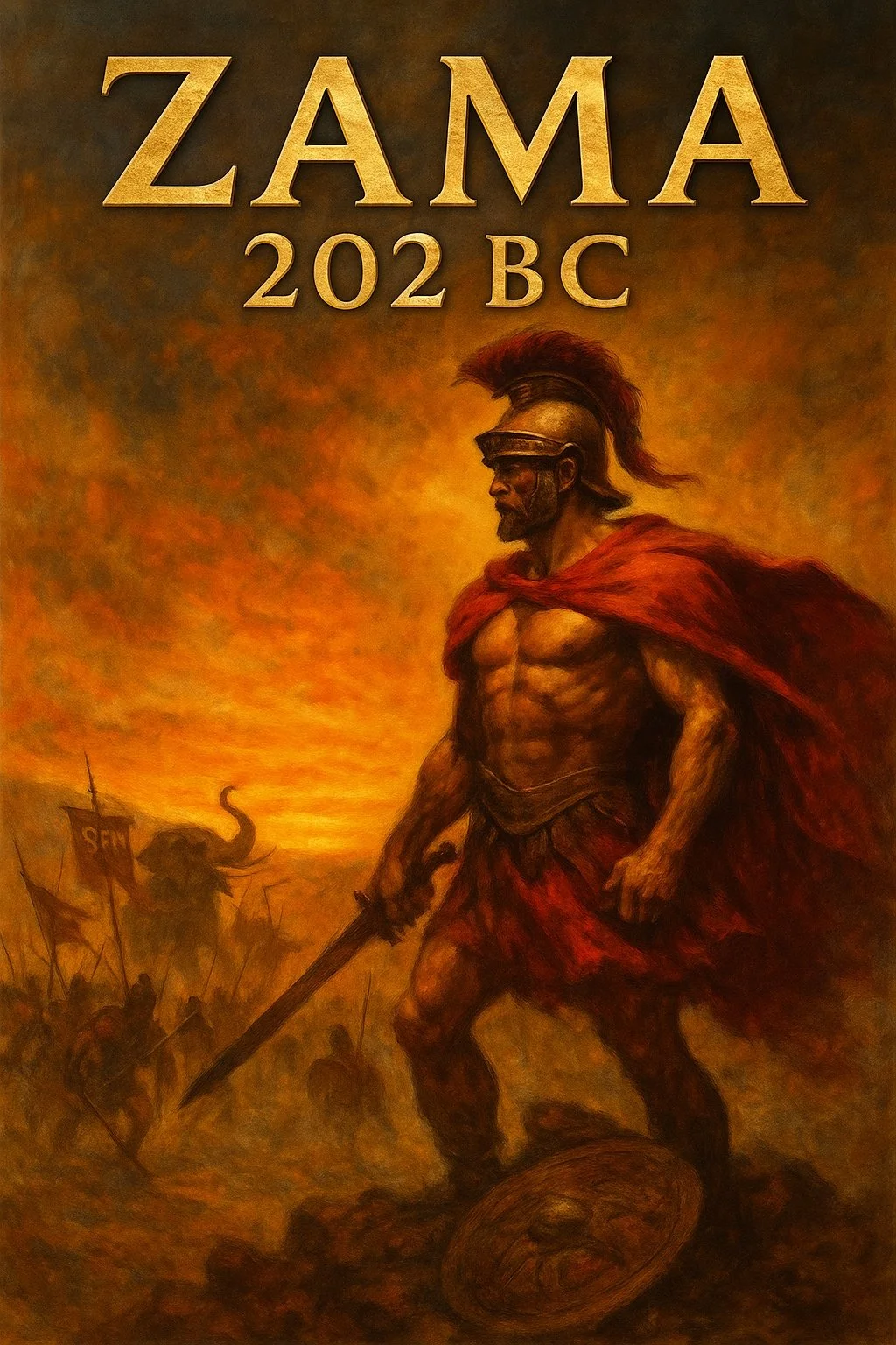 Scipio at Zama 202 BC - Chronostrata Realism Art Print
