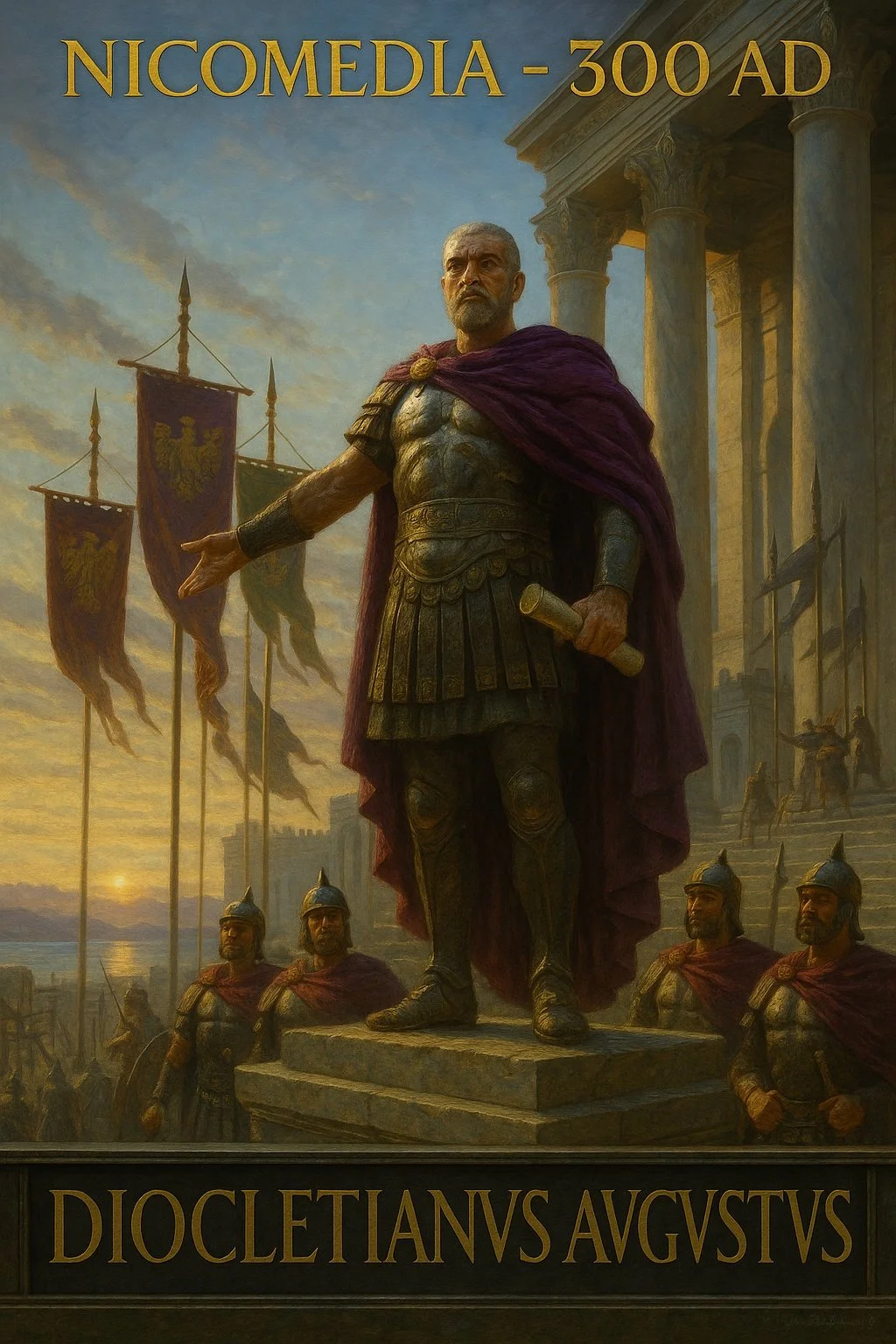 Diocletian at Nicomedia 300 AD - Chronostrata Realism Art Print