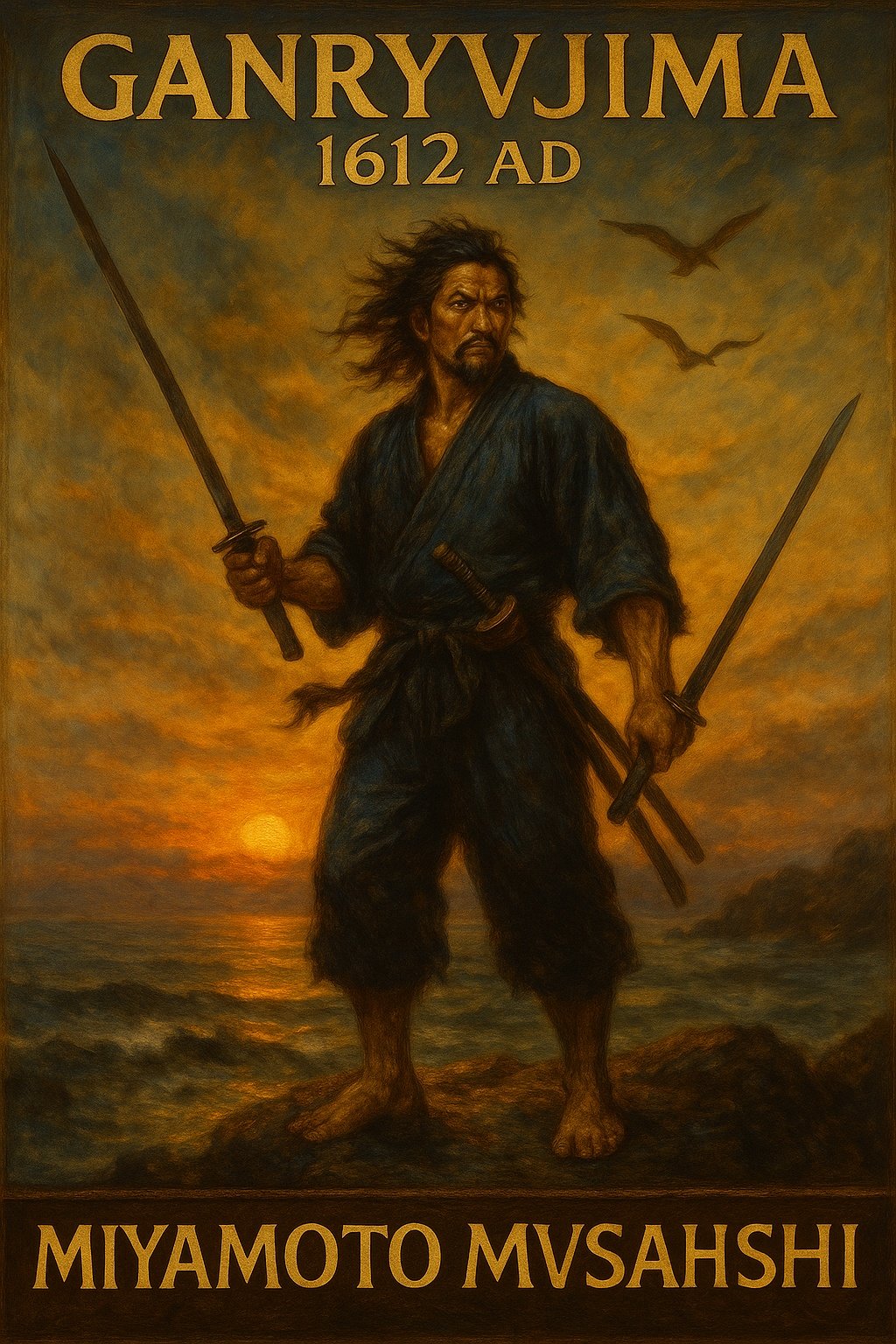 Miyamoto Musashi - Chronostrata Realism Art Print