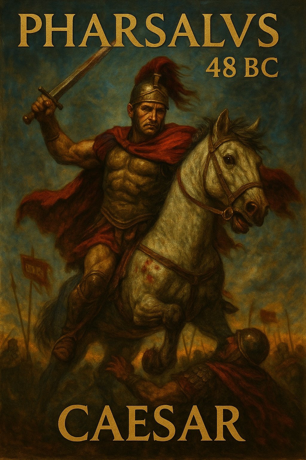 Caesar at Pharsalus 48 BC - Chronostrata Realism Art Print