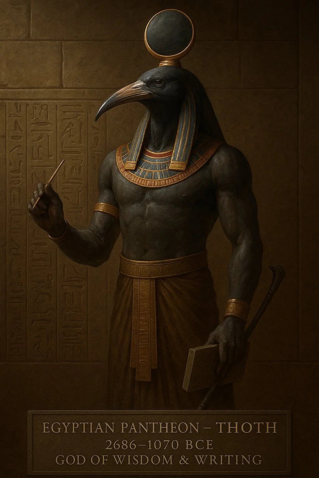Thoth - God of Wisdom & Writing - Chronostrata Realism Art Print