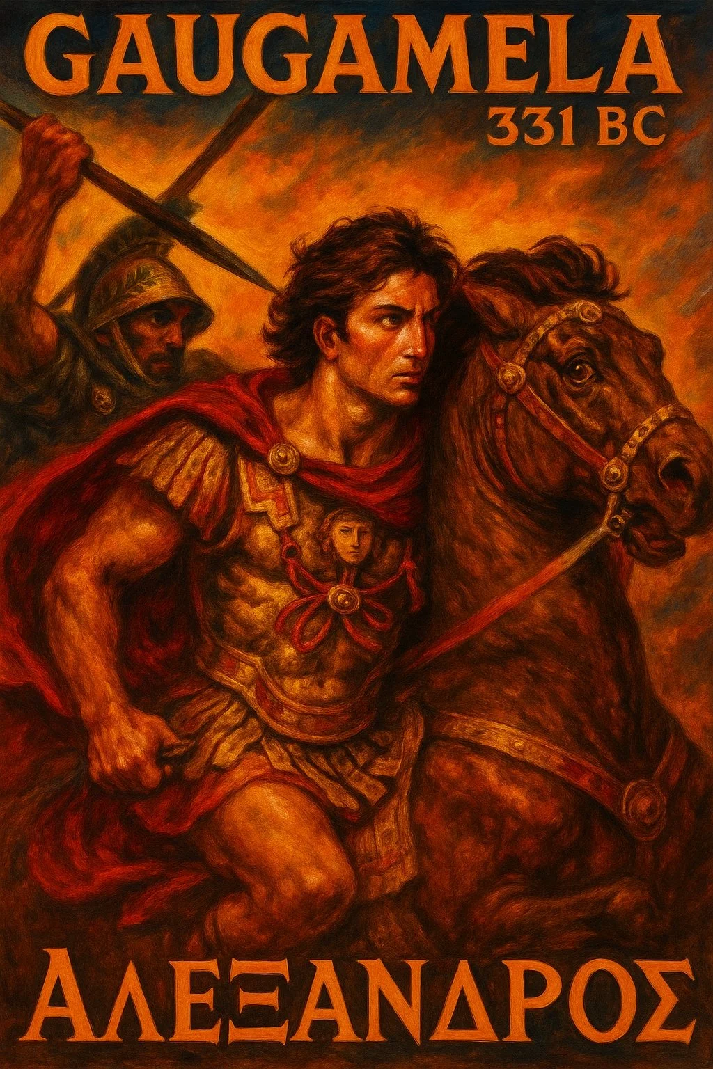 Alexander at Gaugamela 331 BC - Chronostrata Realism Art Print