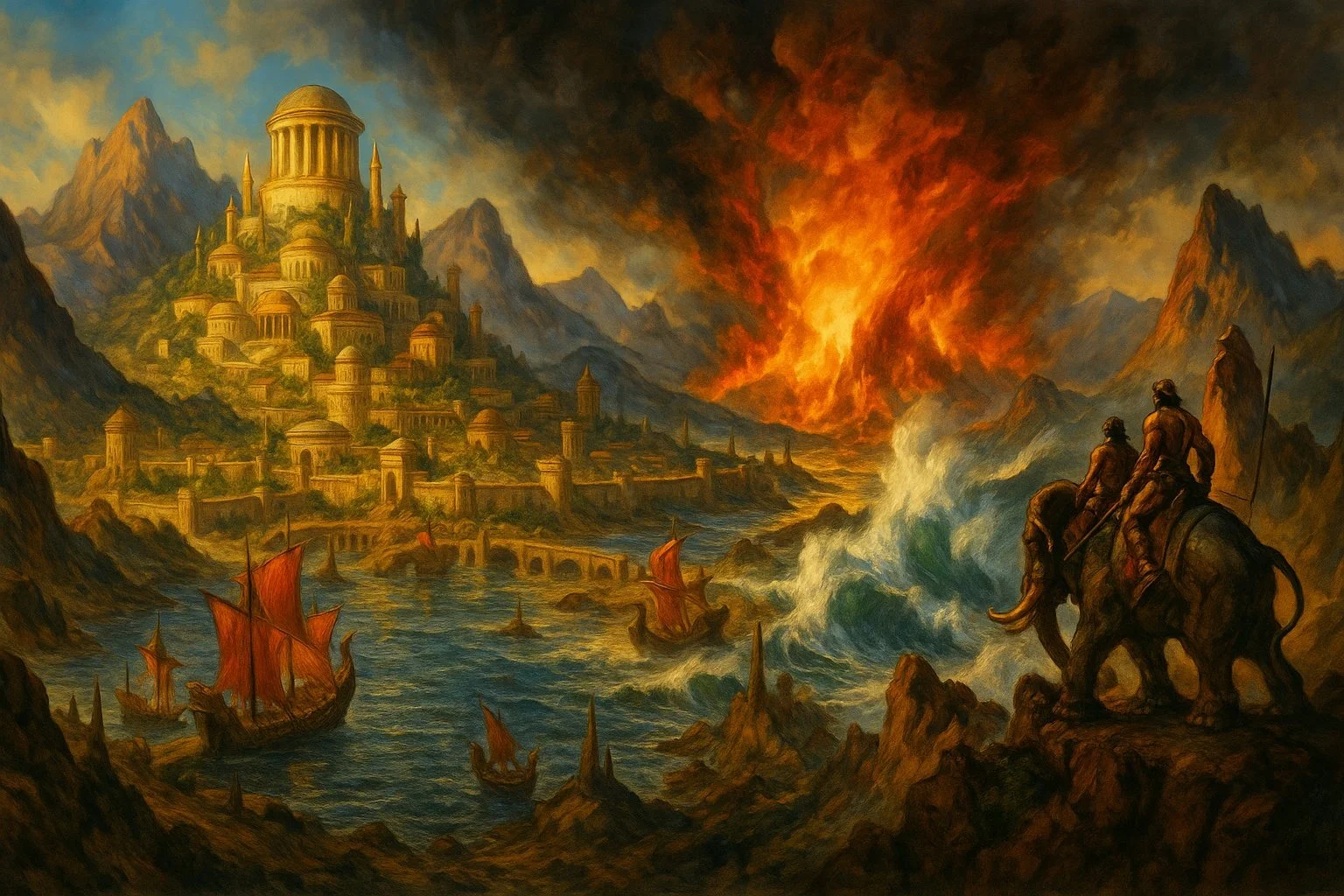 The Fall of Atlantis - Chronostrata Realism Art Print