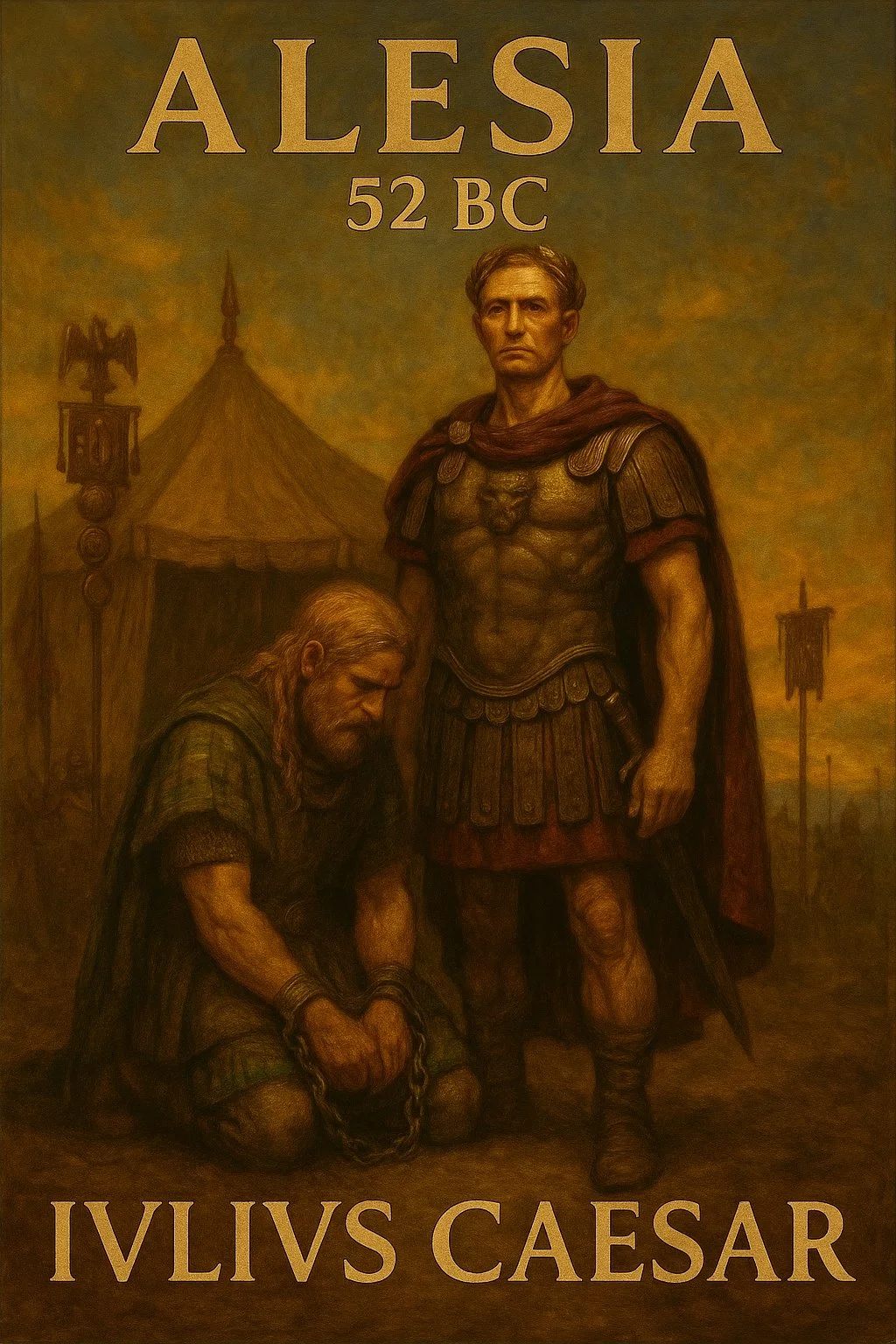 Julius Caesar at Alesia 52 BC - Chronostrata Realism Art Print
