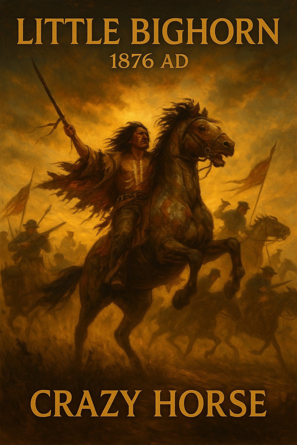 Crazy Horse at Little Bighorn 1876 AD - Chronostrata Realism Art Print