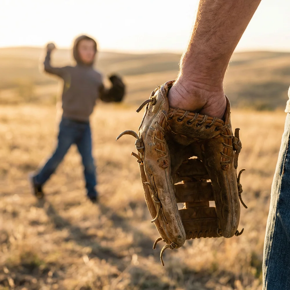 Father and son playing catch