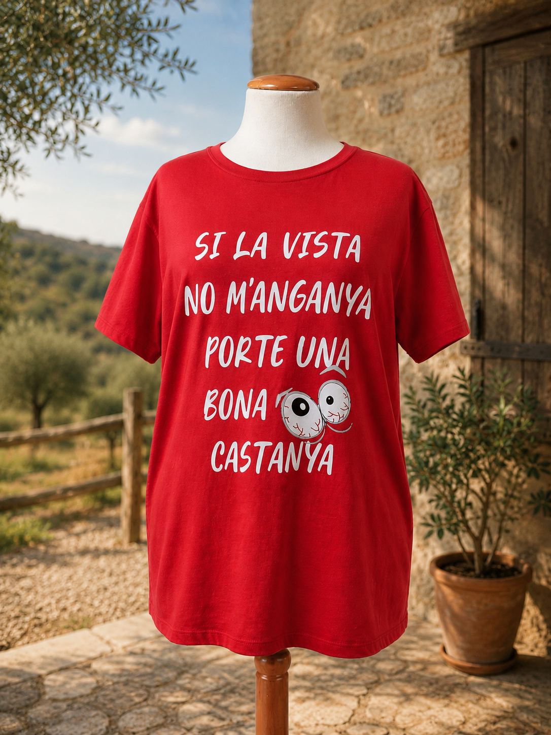 Camiseta Roja con Mensaje Divertido